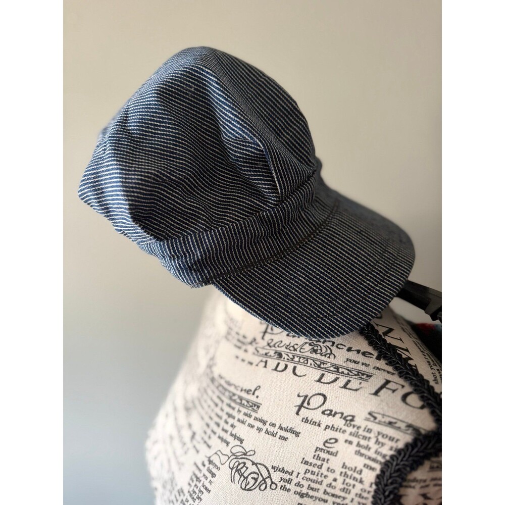 Vintage Made in USA Hickory Stripe Engineer Cap L
